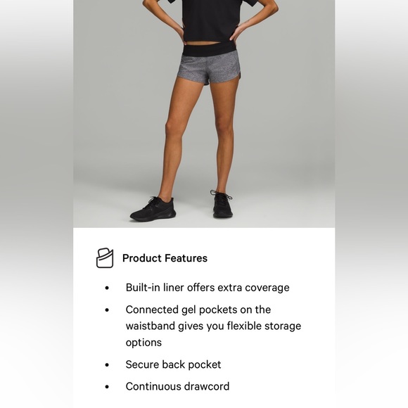 Lululemon Speed Up Short low rise 2.5” inseam size 8 - Picture 2 of 8